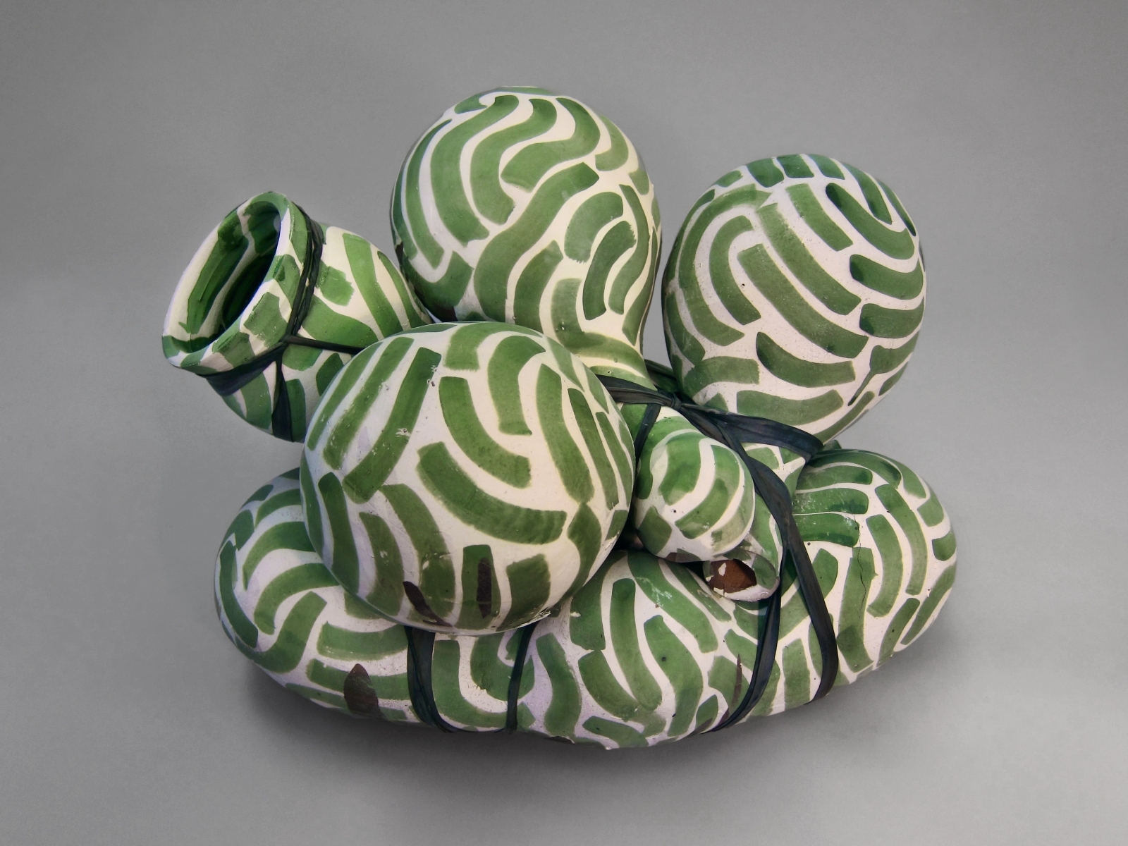 Annabeth Rosen
Green Grass, 2012
fired ceramic, rubber inner tube
13 x 18 x 13 ins.
33 x 45.7 x 33 cm