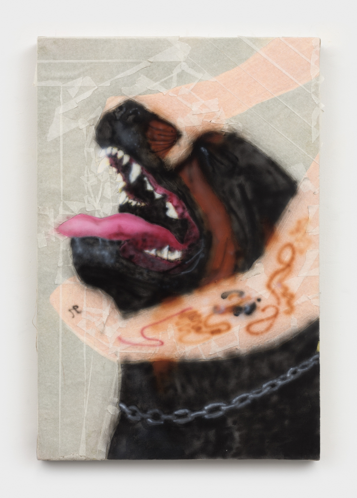 Corey Durbin
Stranglehold, 2022
acrylic, charcoal, pencil, masking tape on canvas
30 x 20 ins.
76.2 x 50.8 cm