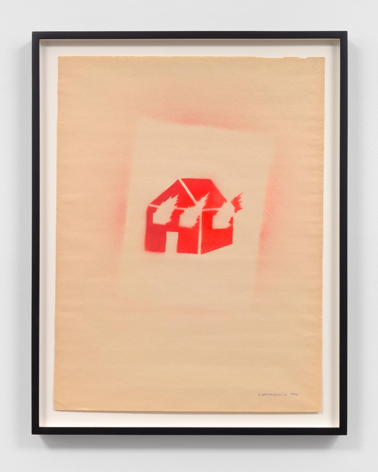 David Wojnarowicz
Untitled (Burning House), 1982
signed and dated, lower right
stencil on paper
23 7/8 x 17 7/8 ins.
60.6 x 45.4 cm
