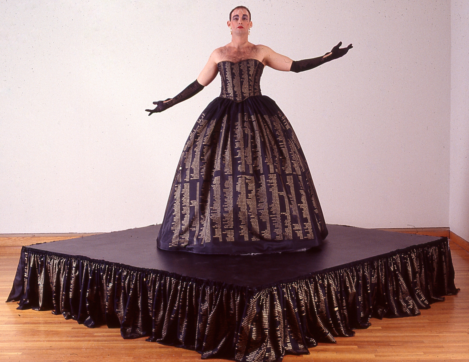 Hunter Reynolds,&amp;nbsp;Patina du Prey&amp;rsquo;s Memorial Dress, 1993. Performance view, The Institute of Contemporary Art, Boston. Photo: Charles Mayer.