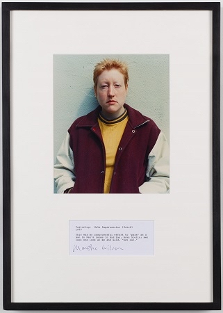 Martha Wilson
Posturing: Male Impersonator (Butch), 1973, 2010
color photograph, text
19 x 12 in.
48.26 x 30.48 cm