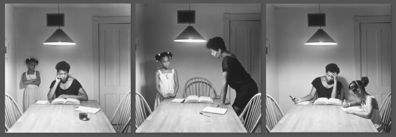 Carrie Mae Weems
Untitled from the Kitchen Table Series (Triptych with Daughter), 1990
silver print
28 1/4 x 28 1/4 in.
71.8 x 71.8 cm