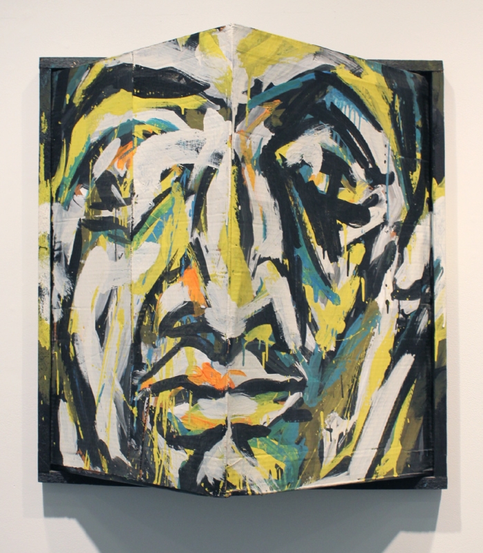 Luis Frangella
HEAD, 1984
acrylic on cardboard and wood
28 x 26.5 x 13 ins.